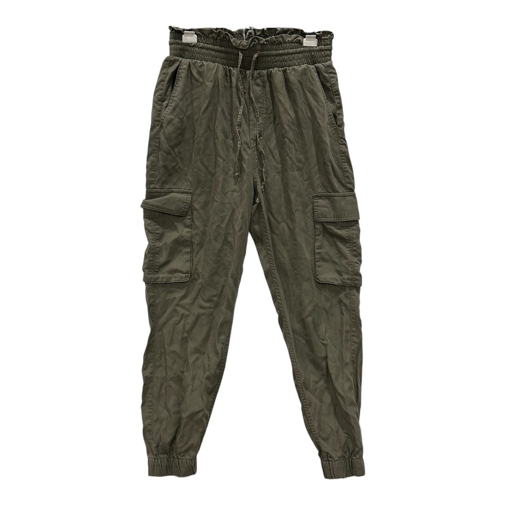 Abercrombie & Fitch Parachute Style Cargo Pants Women's M‎ Army Green Lyocell